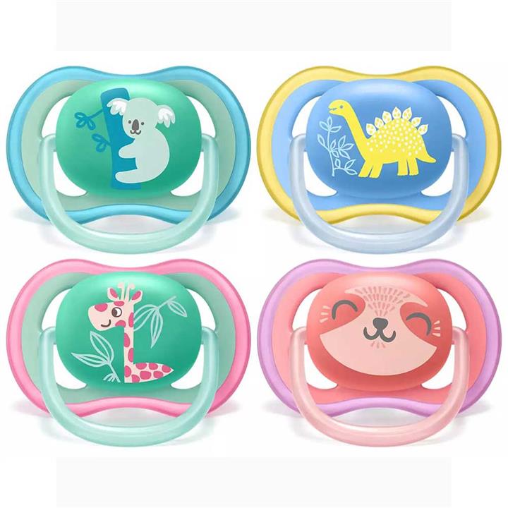 پستانک ارتودنسی الترا ایر +18 ماه اونت philips avent بسته 2عددی – خرس و زرافه